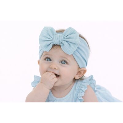 Bentita bleu lata cu funda striata aplicata mbx-21003-7-r7