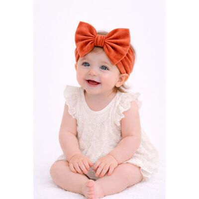 Bentita caramizie din catifea, lata cu funda mbhgr13-7-c7