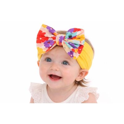 Bentita galbena lata cu fundita inflorata mdx-21004-2-r22