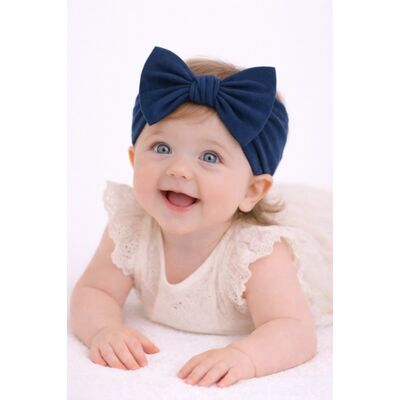 Bentita lata, bleumarin, pentru fetite cu fundita mdx-18147-2-r10