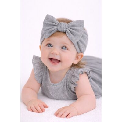 Bentita lata, gri, pentru fetite cu fundita mdx-18147-5-r10