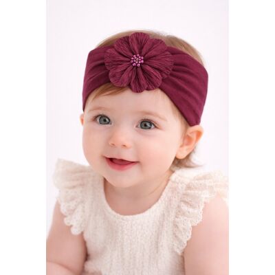 Bentita lata visinie pentru bebeluse cu floare aplicata mbx-19025-1-r12