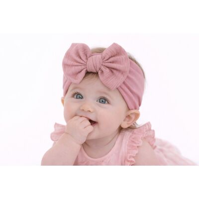 Bentita lila pudra lata cu funda striata aplicata mbx-21003-5-r7