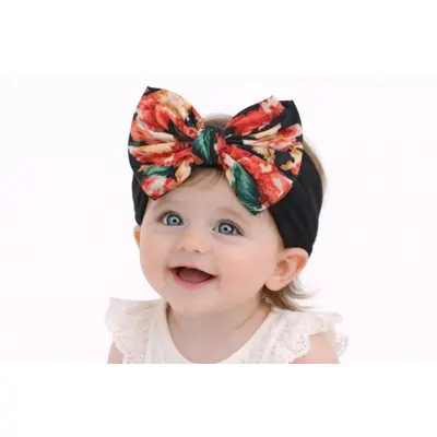 Bentita neagra lata cu fundita inflorata mdx-21004-4-r22