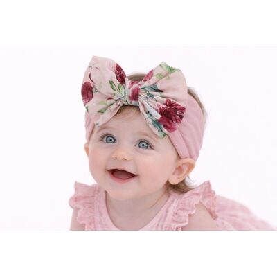 Bentita roz banan lata cu funda inflorata aplicata mbx-21006-6-r23