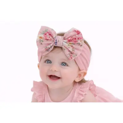 Bentita roz lata cu funda inflorata aplicata mbx-21006-7-r23