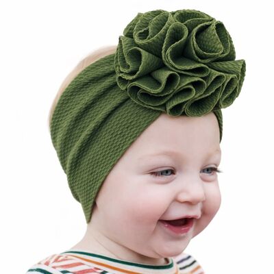 Bentita verde inchis lata cu floare mdxpp10-19-c11