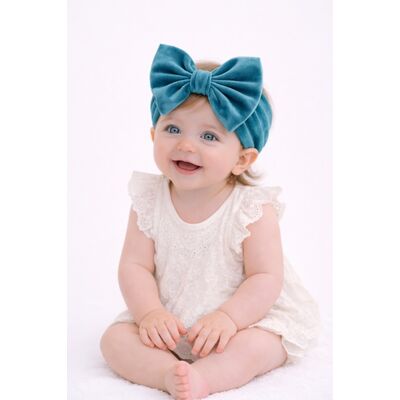 Bentita vernil lata din catifea cu funda mbhgr13-1-c7