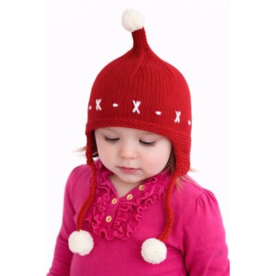 Caciulita rosie crosetata tip piticot adoctsc17-2-sa8