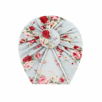 Caciulita bleu cu imprimeu inflorat tip turban mdx-20158-6