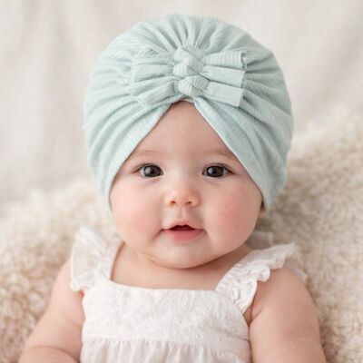 Caciulita bleu tip turban cu trei fundite mbx-21021-6