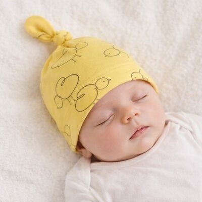 Caciulita galbena tip fes piticot pentru bebelusi addta253-4-c1