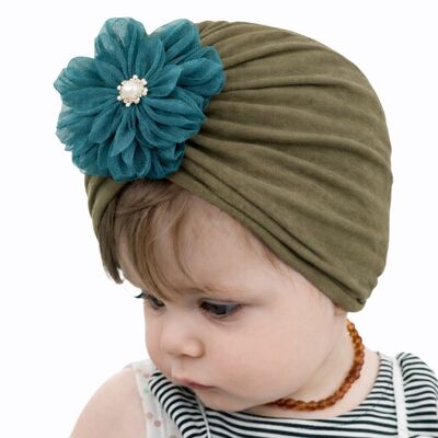 Caciulita kaki tip turban - floricica mbx-20146-1-ct1