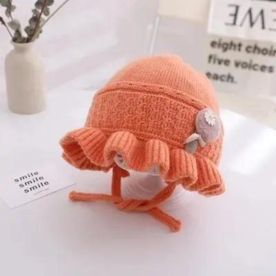 Caciulita portocalie dublata tip boneta adoctsc16-2-sa8