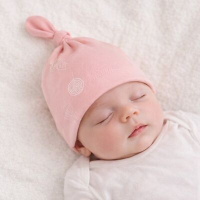 Caciulita roz tip fes piticot pentru bebelusi addta253-2-c1