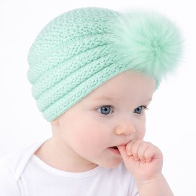 Caciulita vernil tip turban cu pufulet mbx-18138-1-sa1