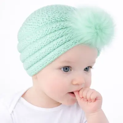 Caciulita vernil tip turban cu pufulet mbx-18138-1-sa1