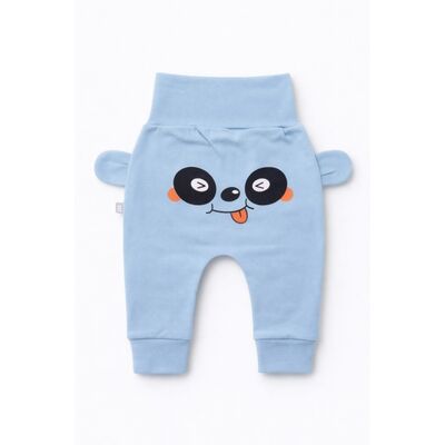 Pantaloni bleu bebe cu imprimeu vesel si urechi aplicate – model confortabil din bumbac trpb0033