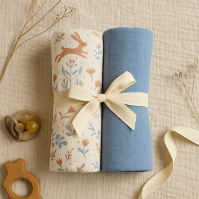 Set 2 Museline Sweet Bunny Din Bumbac Muselina 100%, 70x70 Cm Pjb110263sb