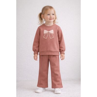 Set de fetițe cu funde wow – hanorac și pantaloni din bumbac bm10765-1