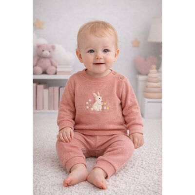 Set memoza brodat cu iepure – bumbac 100% din turcia bgk1840-1