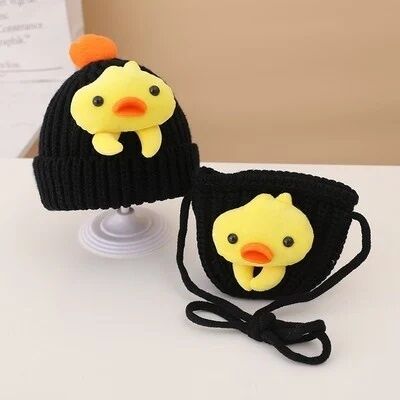 Set negru caciulita si gentuta - puisor adoctsc11-4-sa4