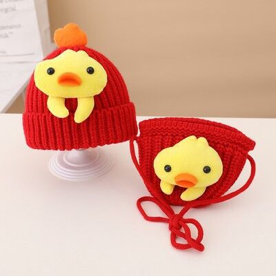 Set rosu caciulita si gentuta - puisor adoctsc11-1-sa4