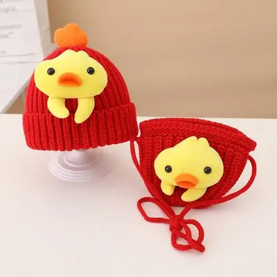 Set rosu caciulita si gentuta - puisor adoctsc11-1-sa4