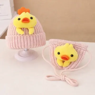 Set roz pudra caciulita si gentuta - puisor adoctsc11-6-sa4