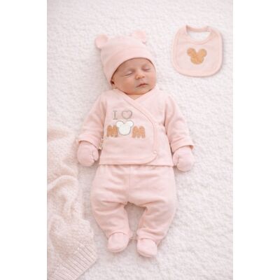 Set serde bebeluși nou-născut 0–3 luni, 5 piese cu imprimarea „i love mom” bya2051