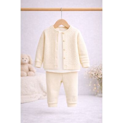 Set tricot 3 piese bigimay - ivoire bb1535-1