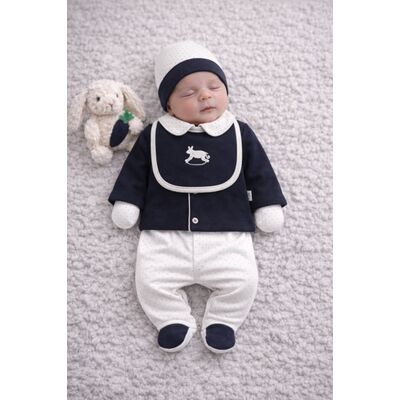 Set bymurat brodat pentru bebe 5 piese din bumbac  bl9769