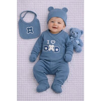 Set serde baby „i love dad” – 5 piese din bumbac din turcia bl2050