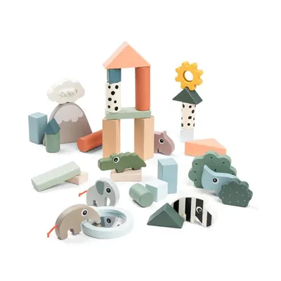 Set de constructie Done by Deer din lemn 34 piese Deer Friends