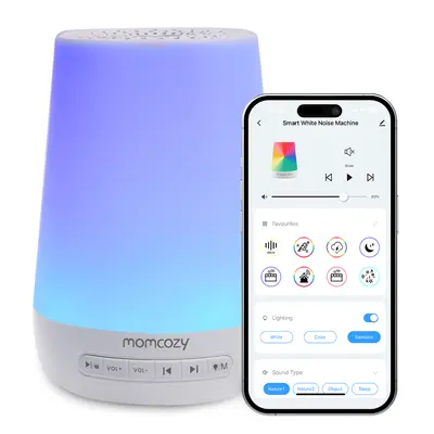 Lampa de veghe Smart Momcozy cu lumina reglabila, sunet si aplicatie