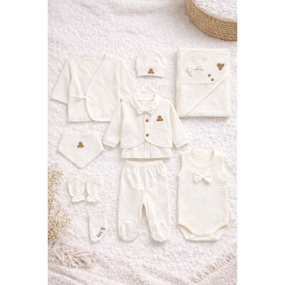 Set bebelusi premium 10 piese bumbac organic, 0-3 luni trpb0111