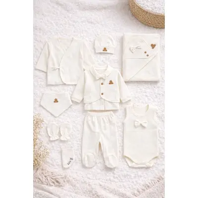 Set bebelusi premium 10 piese bumbac organic, 0-3 luni trpb0111