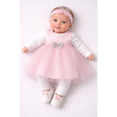 Set botez babyshah din tulle cu fluturi – ținută elegantă pentru fetițe bp1058