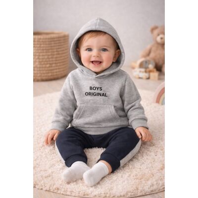 Set memoza boys original cu buzunar, gri bg2016-1