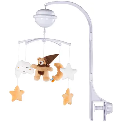 Carusel muzical pentru patut cu proiector Chipolino Bear HUBMILD02310BEA