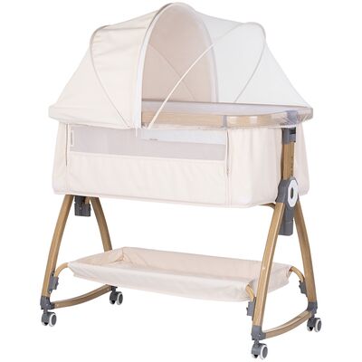 Patut co-sleeper Chipolino Charisma cu laterala culisanta cashmere wood HUBKOSCA0264CA