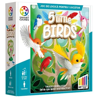 Smart games - 5 little birds, joc de logica cu 60 de provocari, 5+ ani, editie lb. romana - okesg039ro