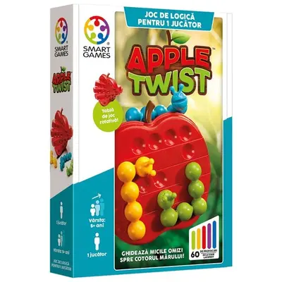 Smart games - apple twist, joc de logica cu 60 de provocari, 5+ ani, editie lb. romana - okesg445ro