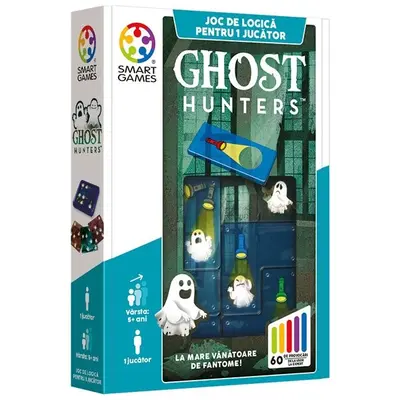 Smart games - ghost hunters, joc de logica cu 60 de provocari, 5+ ani, editie lb. romana - okesg433ro