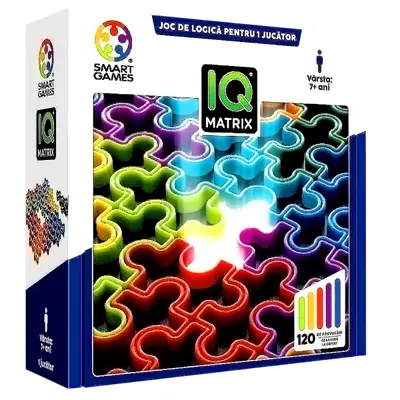 Smart games - iq matrix, joc de logica cu 120 de provocari, 7+ ani, editie lb. romana - okesg308ro