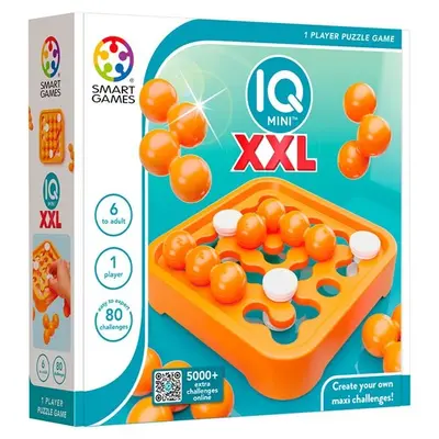 Smart games - iq mini xxl, joc de logica cu 80 de provocari, 6+ ani, editie internationala - okesg401xl