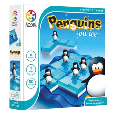 Smart games - penguins on ice, joc de logica cu 100 de provocari, 6+ ani, editie lb. romana - okesg155ro