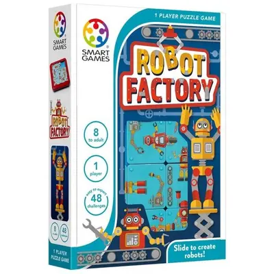 Smart games - robot factory, joc de logica cu 48 de provocari, 8+ ani, editie internationala - okesg428