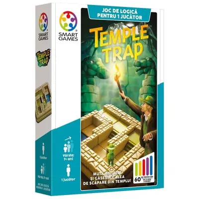 Smart games - temple trap, joc de logica cu 60 de provocari, 7+ ani, editie lb. romana - okesg437ro