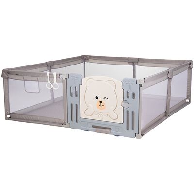 Tarc de joaca Chipolino Amico 200x180 cm cu usa beige HUBKOIAM0252BE